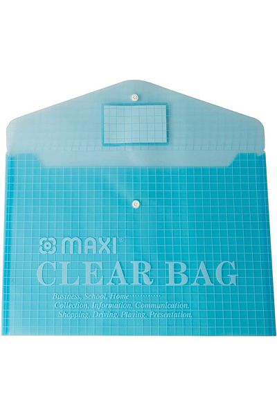 erorex Fool Scap Clear Bag With Name Card Blue