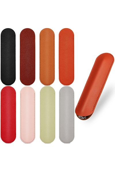 erorex Leather Pen Sleeve 8Pcs Colorful Pen Case Holder For Single Vintage Handmade Fountain Pen Pouch
