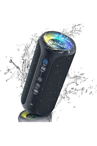 erorex مكبر صوت لاسلكي محمول بتقنية البلوتوث مقاوم للماء بدرجة Ipx7 مع صوت ستيريو عالي بقوة 24 وات للاستخدام الخارجي