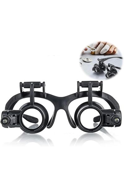 erorex Led Head Mounted Magnifier Headband Magnifying Glasses With Led Light Jewelry Loupe With 4