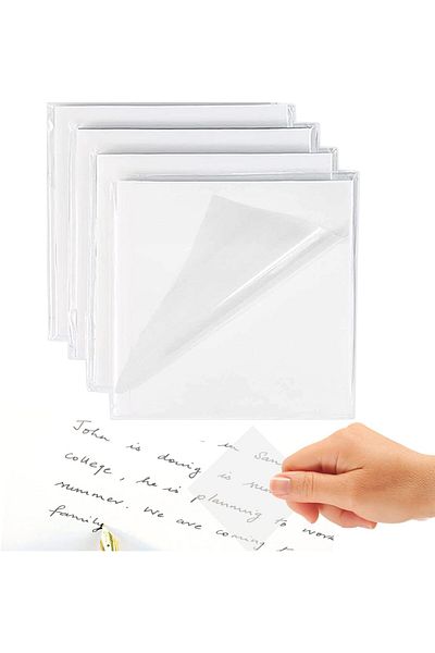 erorex 200 Sheets Transparent Sticky Notes 3X3 Inch Translucent Adhesive Notes See Through Post It Notes