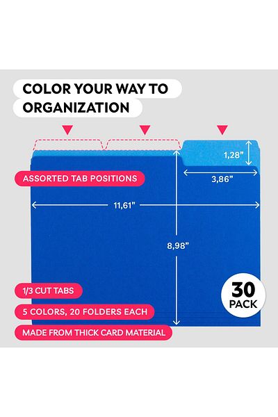 erorex File Folders Colored File Folders Letter Size Plastic Folders Aesthetic School Business Office