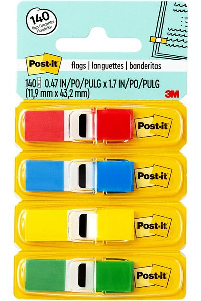 erorex Flags 1 2 Inch Dispenser 1 2 X 1.7 In 11.9 X 43.2 Mm Assorted Colors Mark Highlight Color Code No