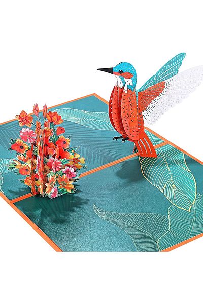 erorex Pop Up Card Hummingbird Card Valentine'S Day Card Birthday Pop Up Cards For Women Best Friend Card