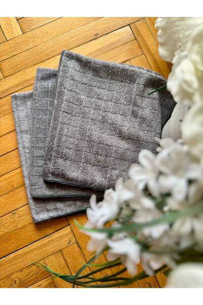 Larimar 3 ADET MUTFAK GENEL TEMZİLİK BEZİ MİKROFİBER KOLAY SIKILAN KARELİ BEZ...