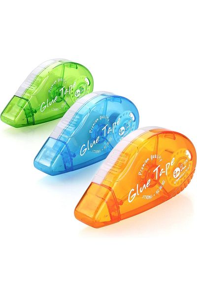 erorex 3 Pack Double Sided Tape Roller Adhesive Scrapbooking Glue Tape Adhesive Tape Dispenser Runner For