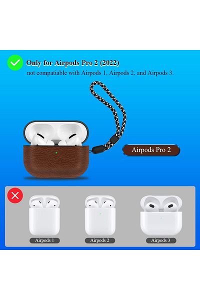 erorex Compatible With Airpods 3 Case Cover Elegant Pu Leather Shockproof Protective Case Cover With