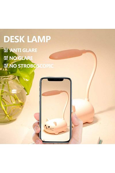 erorex Kids Lamp Led Desk Lamp For Kids Cat Lamp Desk Accessories Flexible Gooseneck Eye Care Cartoons