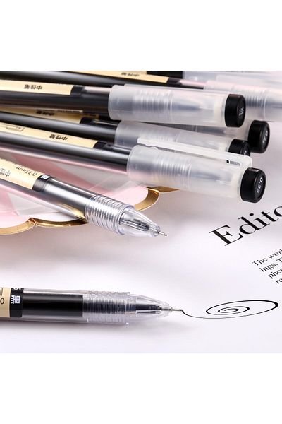 erorex 12 Pieces 0.35 Mm Black Gel Ink Pen Extra Fine Ballpoint Pen For Office School Stationery Supply