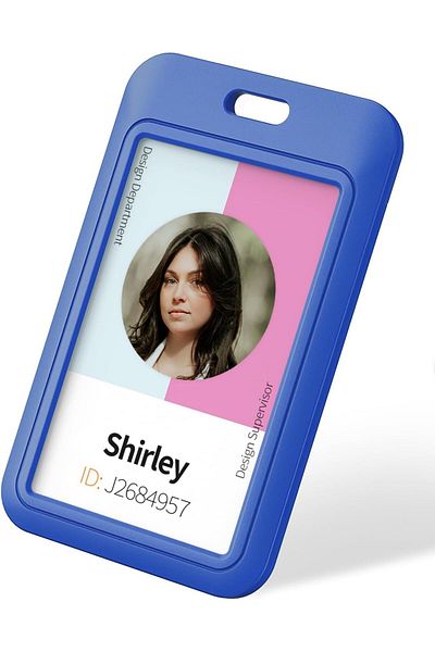 erorex 10 Pack Sliding Id Card Badge Holder Access Card Holder Vertical Hard Plastic Id Card Holder With