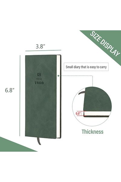 erorex 2 Pcs Soft Leather To Do List Notebook 196 Pages Pocket Notepad For Daily Plans And Study Schedule