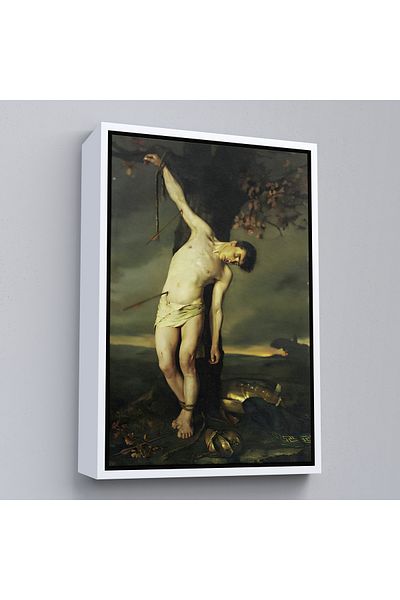 Harita Sepeti Pictură decorativă de perete cu peisaj de munte cu cadru alb