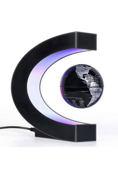 erorex Magnetic Levitation Floating World Map Globe With Led Light Cool Gadgets Decor Fixture Floating