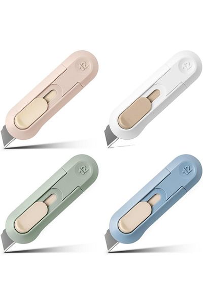 erorex 4Pcs Utility Knife Box Cutters Retractable Letter Opener Sharp Cartons Cardboard Cutter Razor Knife
