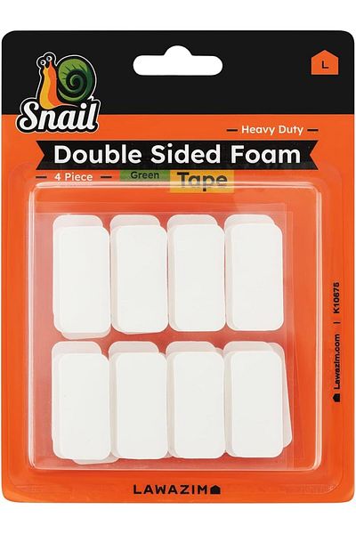 erorex Snail Heavy Duty Foam Double Sided Tape White 4 Piece Adhesive Mounting Suitable For Wood Metals