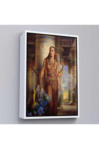 Harita Sepeti Pictură pe pânză Kinuko Yamabe Craft Egyptian Woman Work cu cadru alb