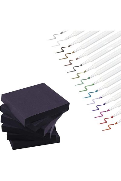erorex Black Sticky Notes 6 Pads Of 3 X 3 Inch Self Stick Notes With 100 Sheets Per Pad Easy Post Notes