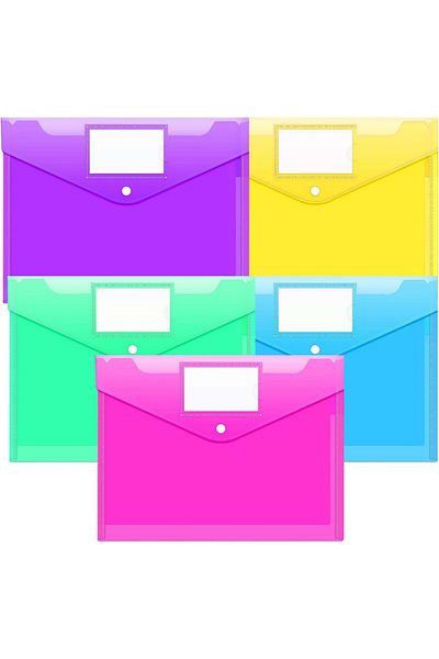 erorex 5 Pcs File Folders Plastic Envelopes Poly Envelopes Clear Document Folders Us Letter A4 Size File