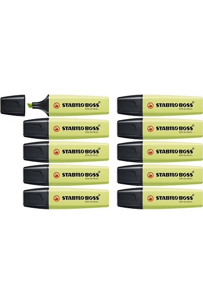 erorex Highlighter Boss Original Pastel Box Of 10 Dash Of Lime