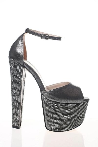 Blacktavern 17 cm Very High Platform Stone Evening Dress Shoes