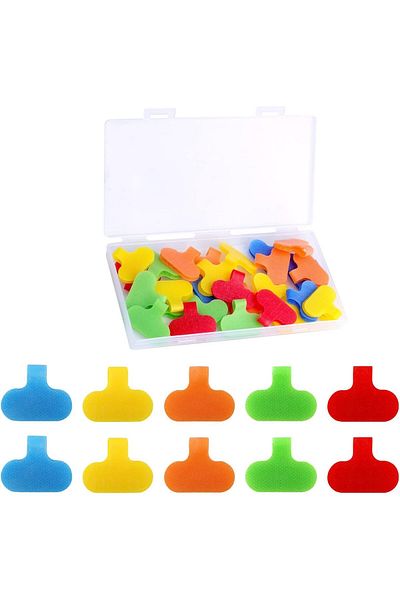 erorex 30 Pcs Reusable Write On Cord Labels Cable Tags For Electronics Computers Cable Management And