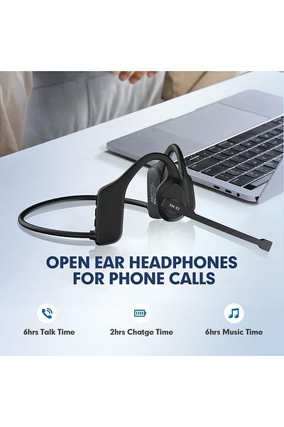 erorex Bone Conduction Headphones Bluetooth 5.3 Open Ear Headphones With Microphones 11Hrs Playtime