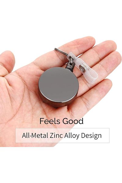 erorex Heavy Duty Badge Reels Retractable Badge Holder 2 Pcs Zinc Alloy Material Unbreakable Sturdy Stable