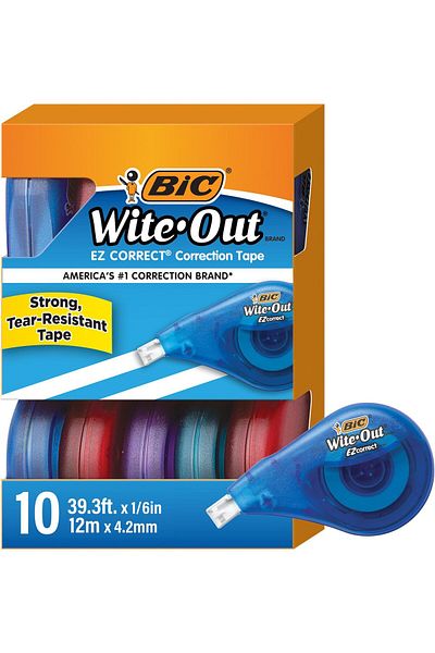 erorex Wite Out Brand Ez Correct Correction Tape White 10 Count