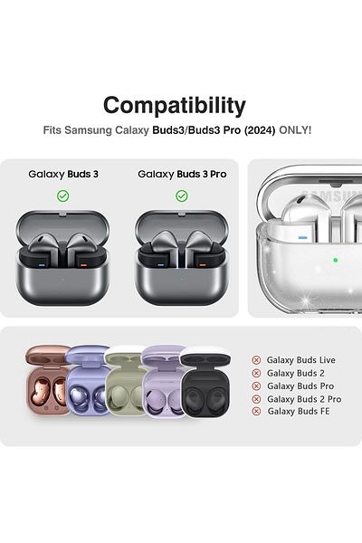 erorex Case For Samsung Galaxy Buds 3 Case Buds 3 Pro Case 2024 Silicone Charging Shockproof Protective