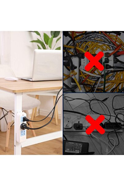 erorex حامل شريط الطاقة اللاصق ذاتي اللصق، واقي من زيادة التيار، مثبت على الحائط، إدارة الكابلات بدون ثقب