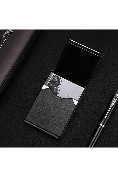 erorex Business Card Holder Case Pu Leather Name Card Holder With Magnetic Clasp Business Card Organizer