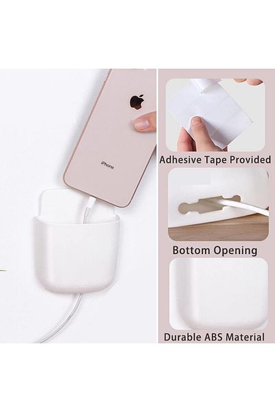 erorex Remote Control Holders Wall Mount Adhesive Pen Holders Adhesive Storages Phone Holders 3 Pack White