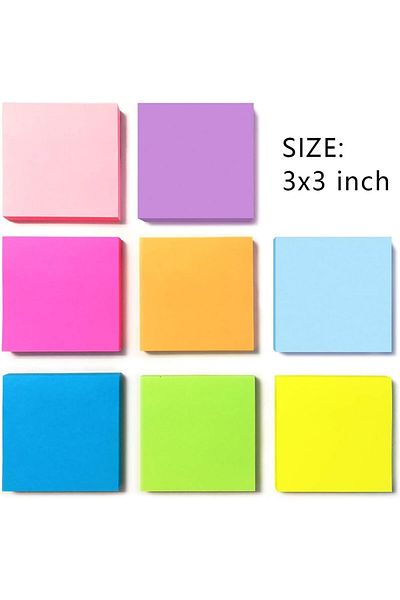 erorex 656 Pcs Sticky Notes Super Sticky Notes 3 * 3Inch Book Tabs Bright Colors Self Stick Pads 2X The