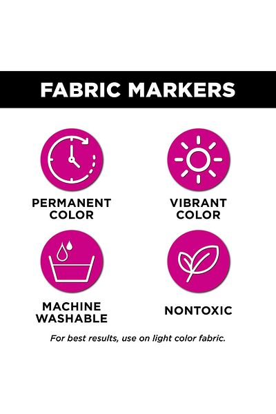 erorex Permanent Nontoxic Fabric Markers 5 Pack Variety Pack Brush Tip Bullet Tip Chisel Tip Extra Fine