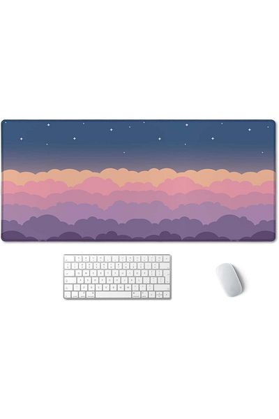 erorex Clouds Purple Desk Mat Desk Mat Cute Mouse Pad Cute Desk Pad Cute Extra Large Desk Mat Full Desk