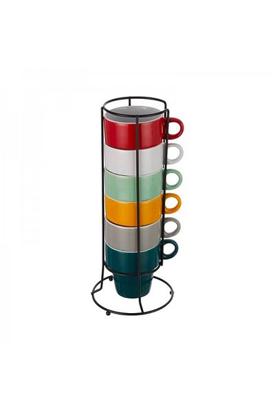 Secret de Gourmet Set of 6 cups with stand, Colorama, 260 ml