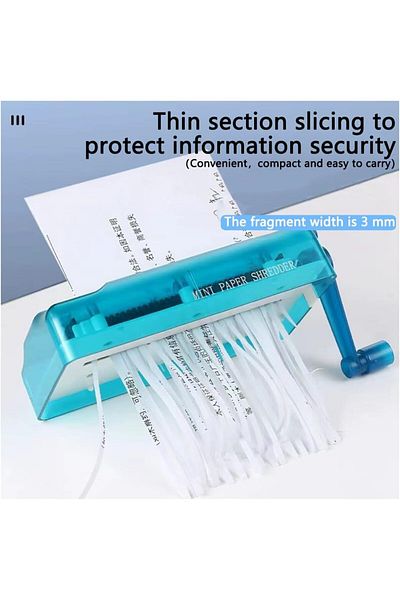 erorex Manual Paper Shredder Office Portable Hand Paper Cutter Mini Hand Crank Cross Cut Shredder For