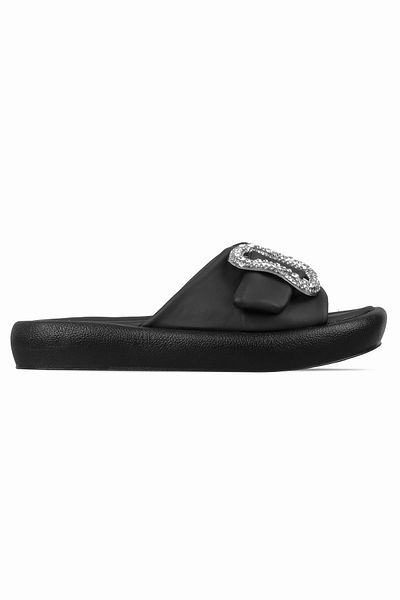 Lal Shoes & Bags Papuci de damă Sera cu cataramă de piatră-negri