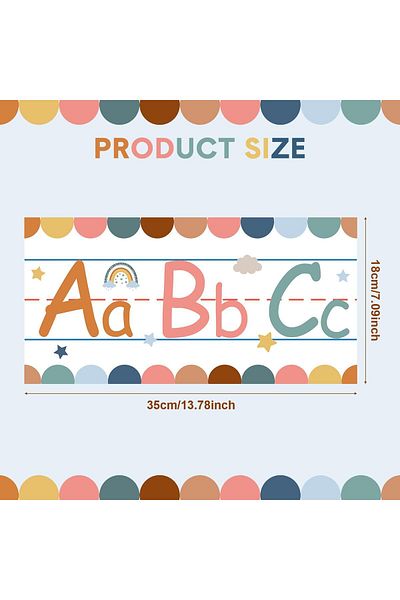 erorex 12 Pcs Alphabet Bulletin Board Set Rainbow Abc Number 0 9 Line Wall Decorations With 3 Sheets