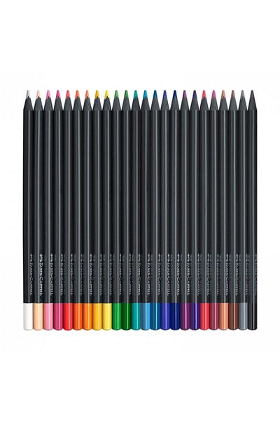 Faber Castell Triangular Colored Pencils Cardboard Box 24 Colors Black Edition