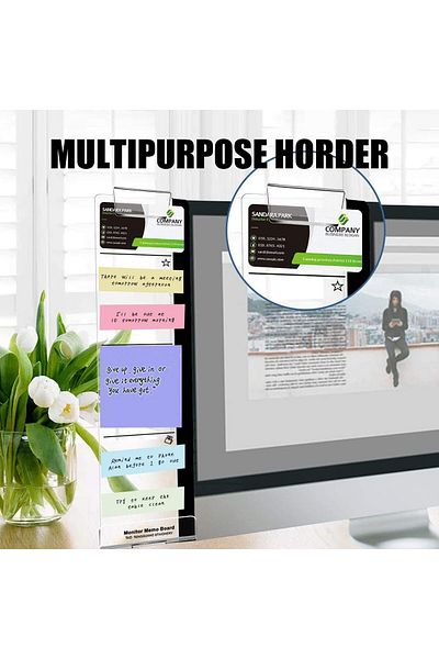 erorex Monitor Memo Board 2 Pcs Acrylic Message Memo Boards Multifunction Computer Monitor Sticky Note