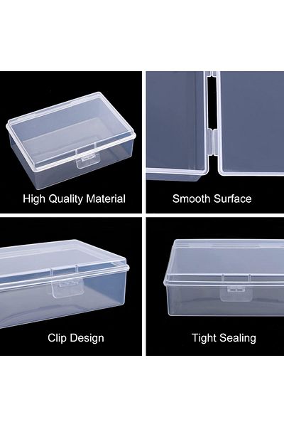 erorex Transparent Plastic Box 40 Pieces Mini Square Bead Storage Container Box For Business Card Bank