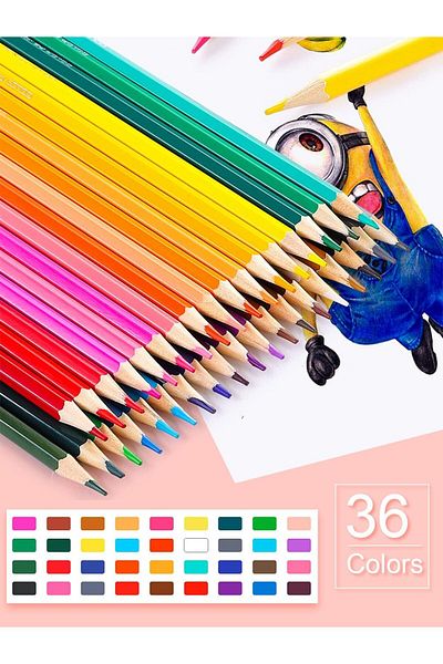 erorex 36 Pack Colored Pencils With Built In Sharpener In Tube Cap Vibrant Color Presharpened Pencils For