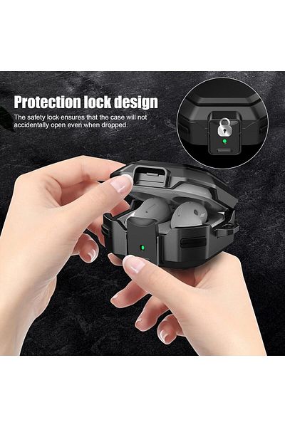 erorex Compatible With Beats Fit Pro 2021 Earbuds Case Cover Clear With Lock Transparent Shockproof Skin