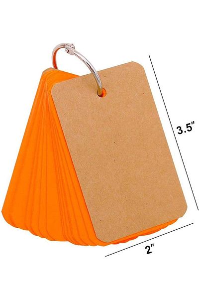 erorex Small Notepad Easy To Turn Flash Memory Card Blank Study Card Review Card Leather Scratched Notepad