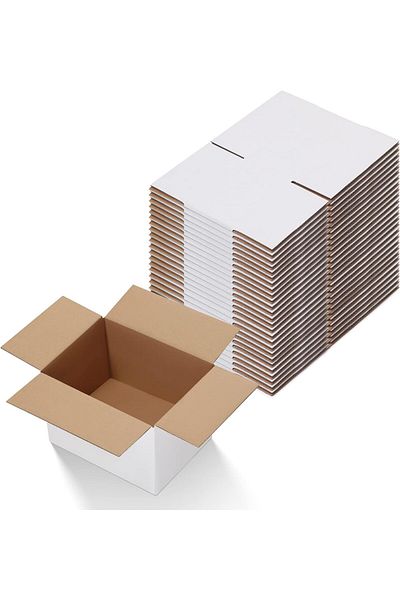 erorex 25 Pack Moving Packing Boxes Mailing Storage Cardboard Shipping Boxes 8X6X4 Inches White