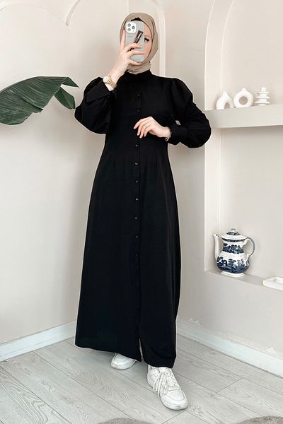 ModaAycan Ma333 Button through Black Dress