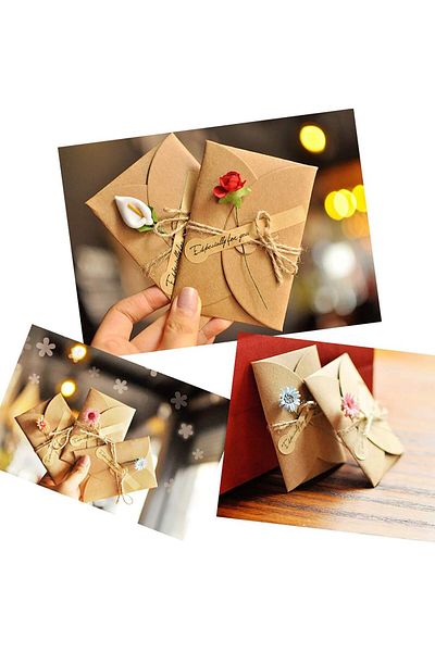 erorex Flower Thank You Card 12 Pack Wish Card For Wedding Birthday Festival Flower Pattern Handmade