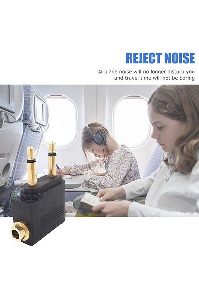 erorex Airplane Headphone Adapter 2 Pcs Airline Flight Headphone Converter Sliver Plated 3.5Mm Male To