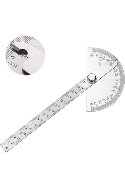 erorex Stainless Steel Protractor 0 180° Degree Protractor Angle Gauge With 140Mm Ruler Universal Angle